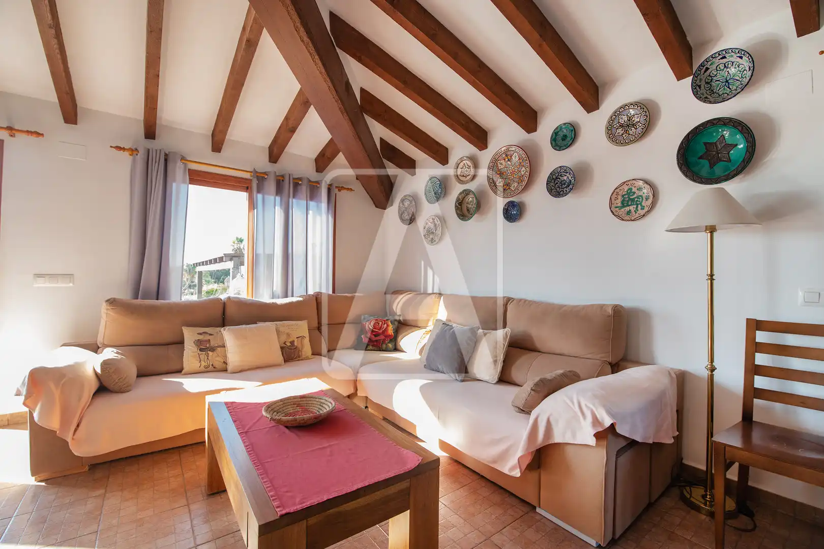 Sala d'estar de Finca rústica en venda en Teulada amb Aire condicionat, Calefacció i Jardí privat
