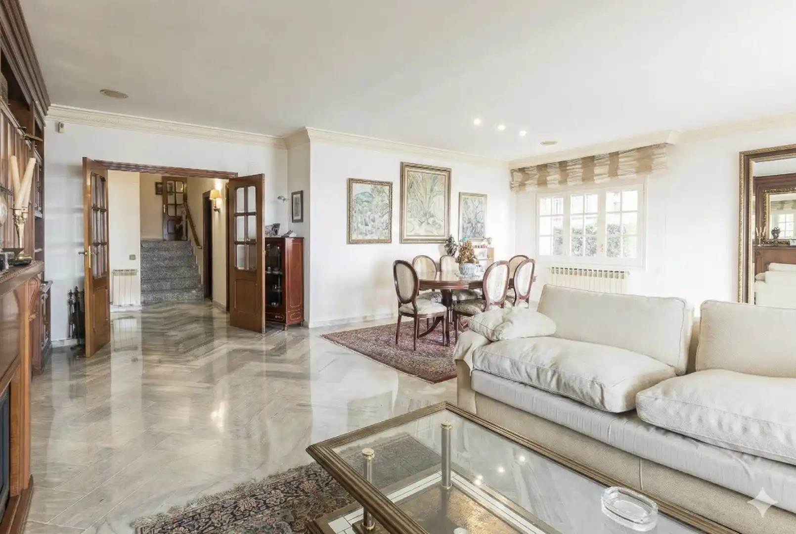 Sala de estar de Piso en venta en Barcelona con Calefacción, Jardín privado y Terraza