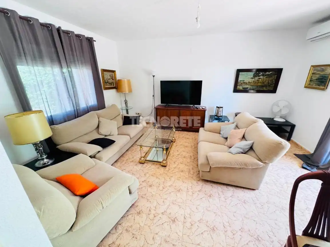 Sala d'estar de Casa adosada en venda en Albarreal de Tajo amb Aire condicionat, Jardí privat i Terrassa