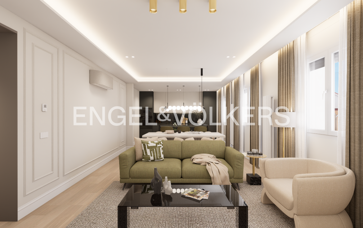 Sala de estar de Piso en venta en  Madrid Capital con Aire acondicionado, Calefacción y Parquet