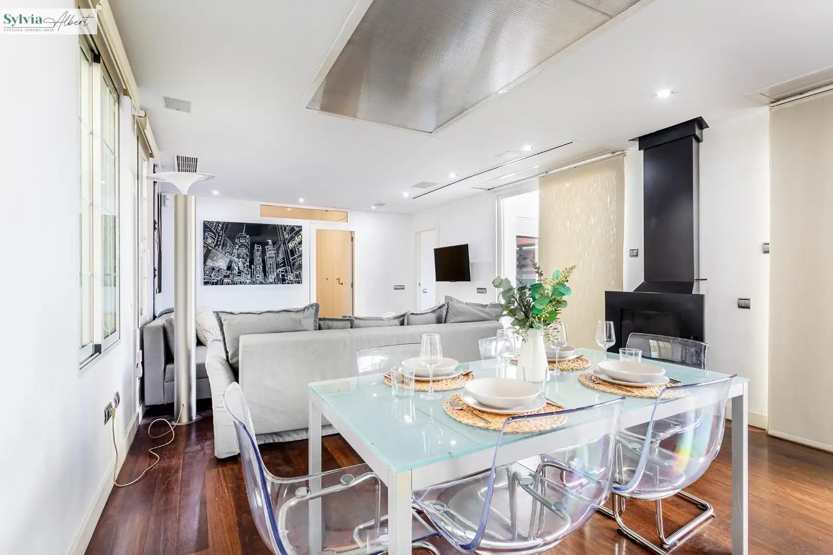 Comedor de Ático de alquiler en Valencia con Aire acondicionado, Parquet y Terraza