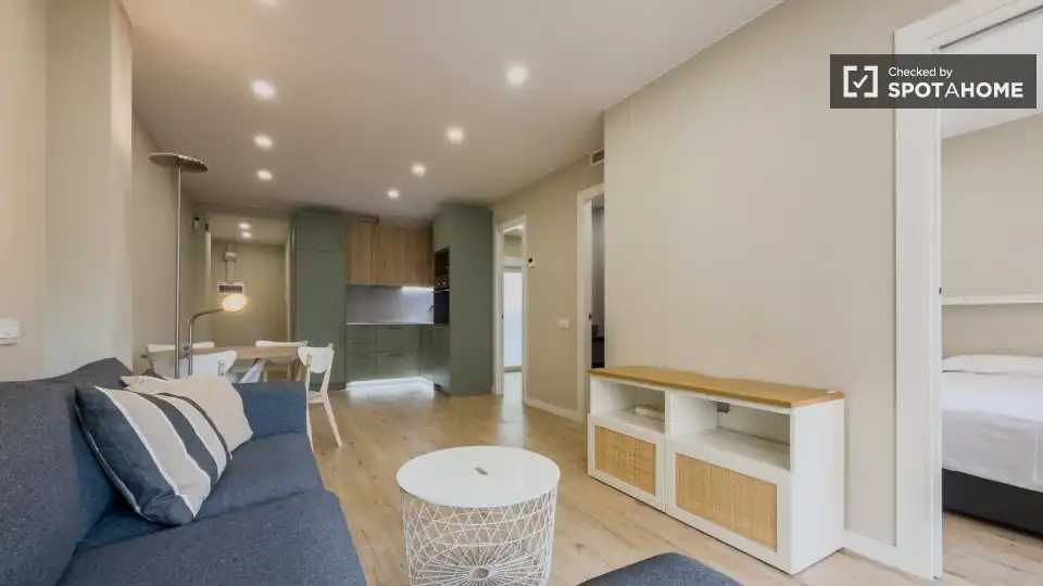Sala de estar de Piso de alquiler en Barcelona con Aire acondicionado, Calefacción y Amueblado