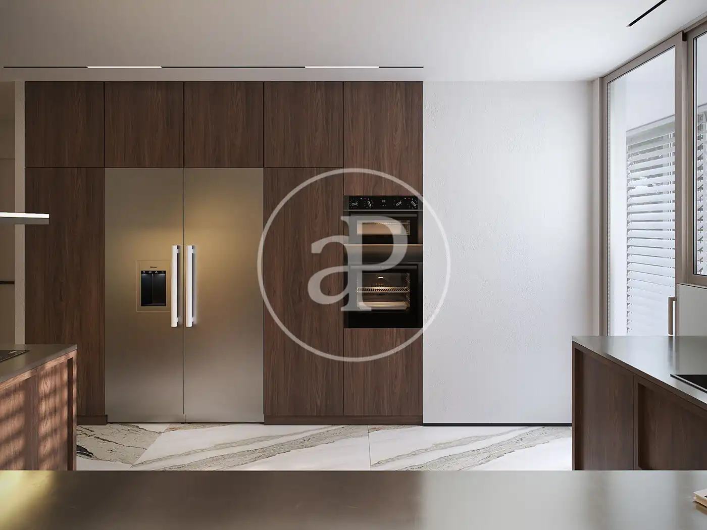 Küche von Wohnung zum Verkauf in Barcelona mit Klimaanlage, Heizung und Privatgarten