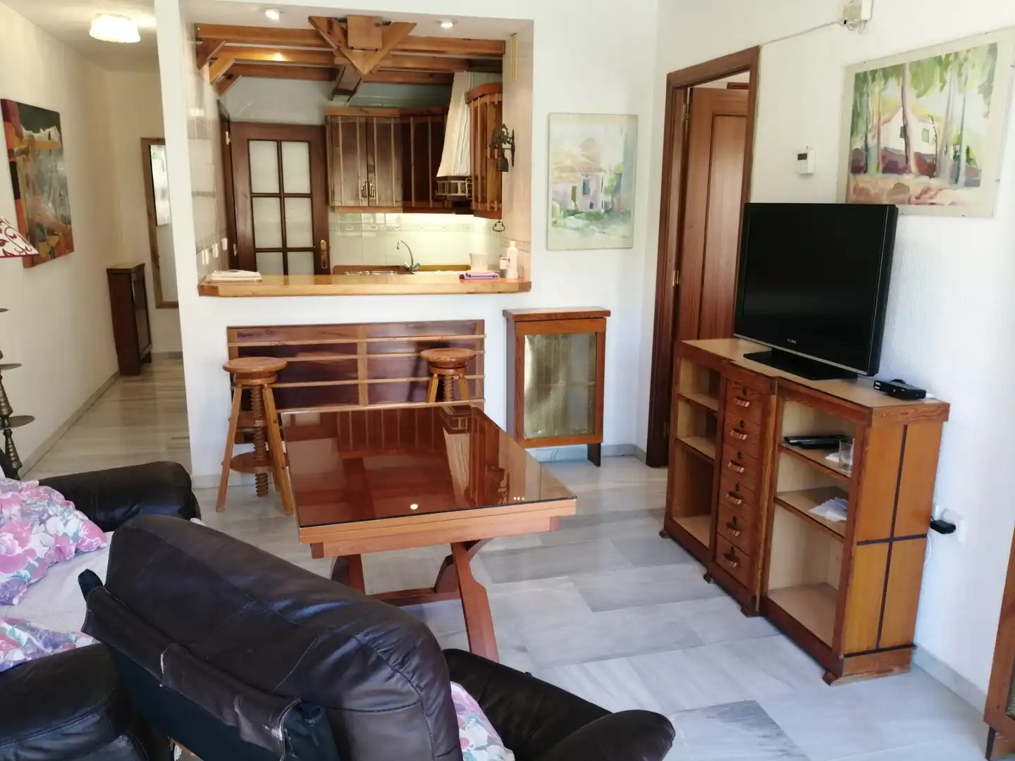 Sala d'estar de Pis de lloguer en  Granada Capital amb Aire condicionat, Calefacció i Moblat