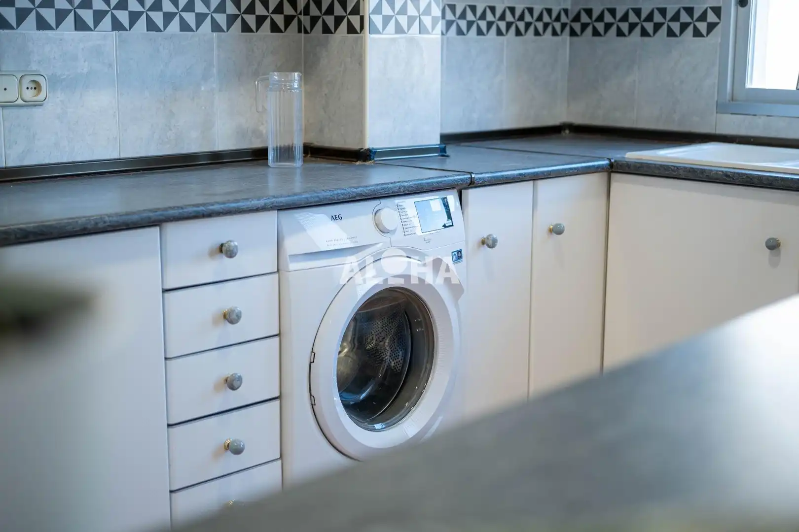 Cuina de Apartament de lloguer en Moncada amb Aire condicionat, Moblat i Balcó