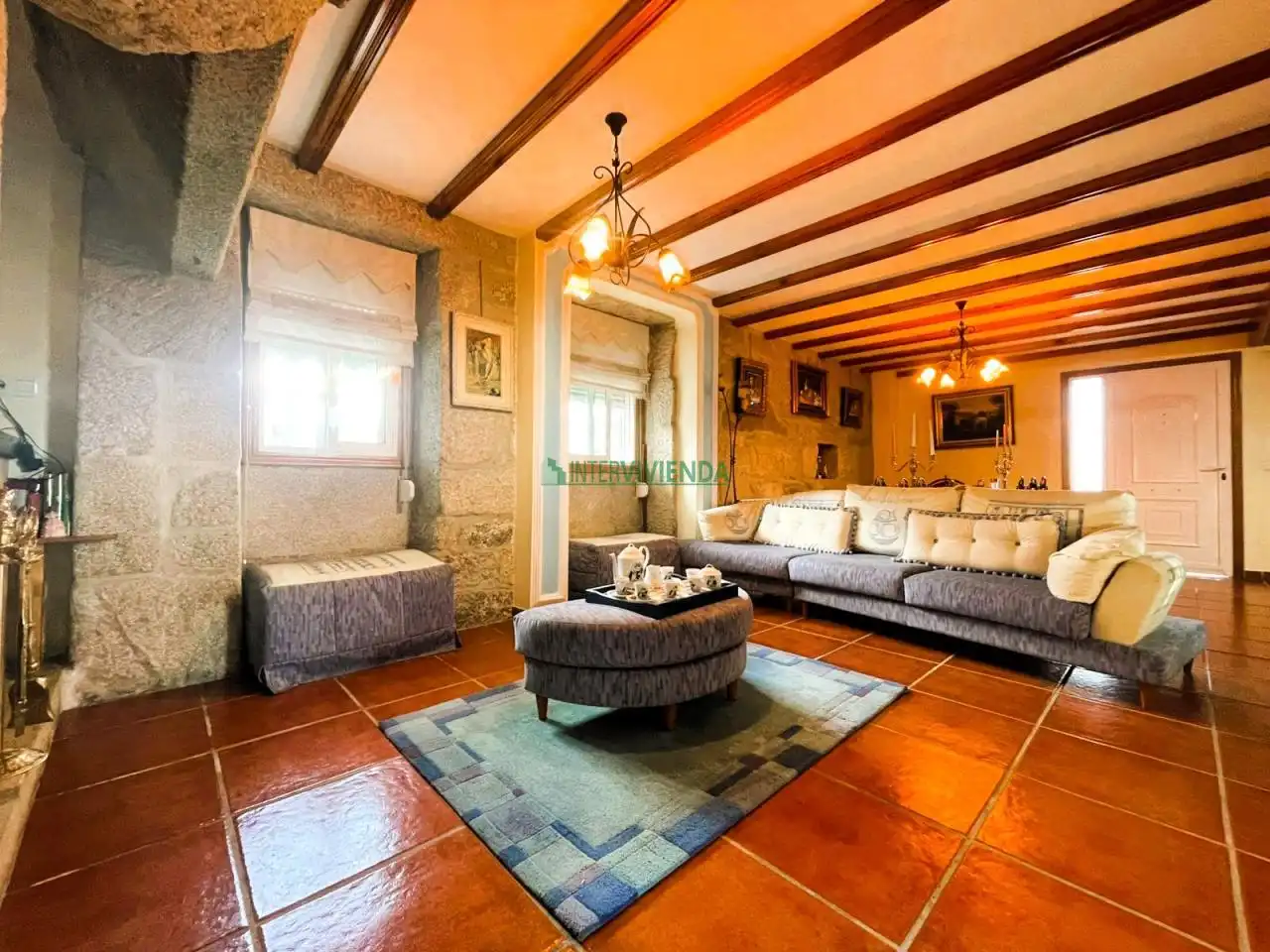 Sala de estar de Casa o chalet en venta en Redondela con Calefacción, Jardín privado y Terraza