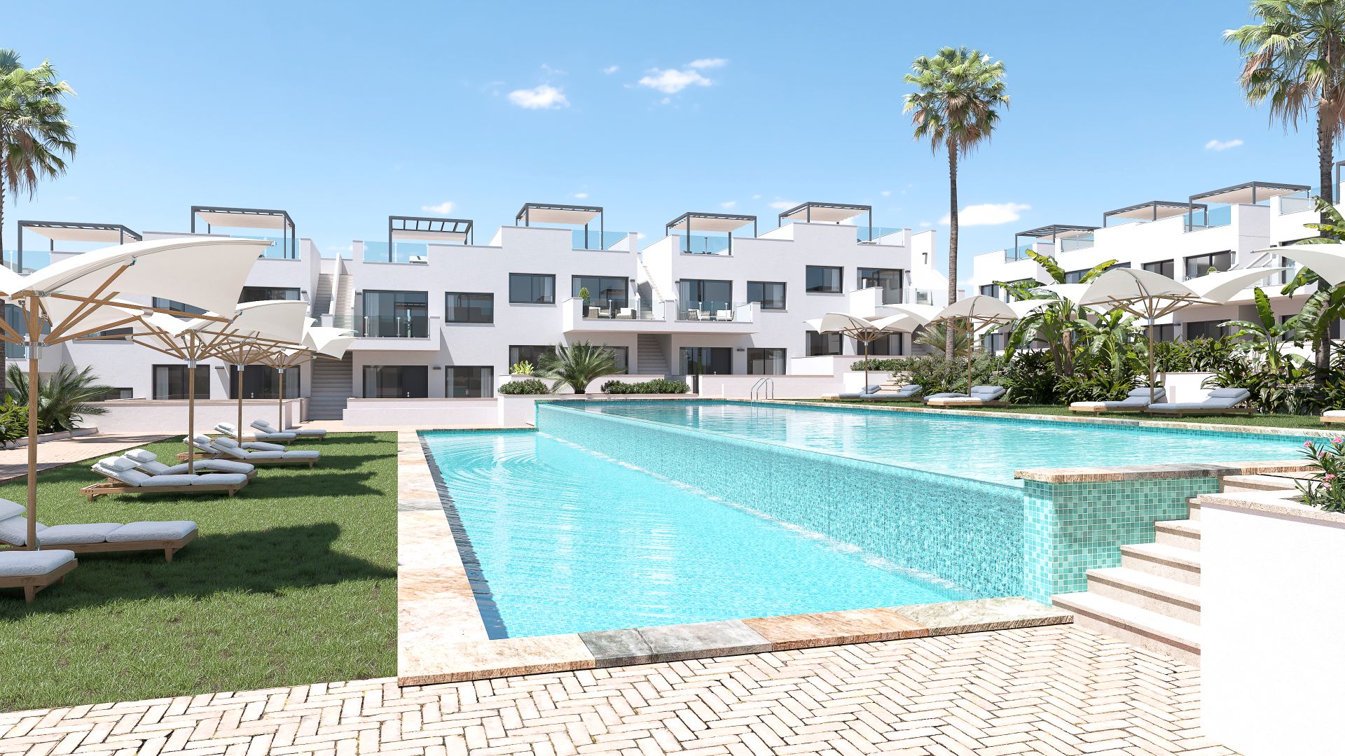 Piscina de Apartament en venda en Torrevieja amb Aire condicionat, Calefacció i Jardí privat