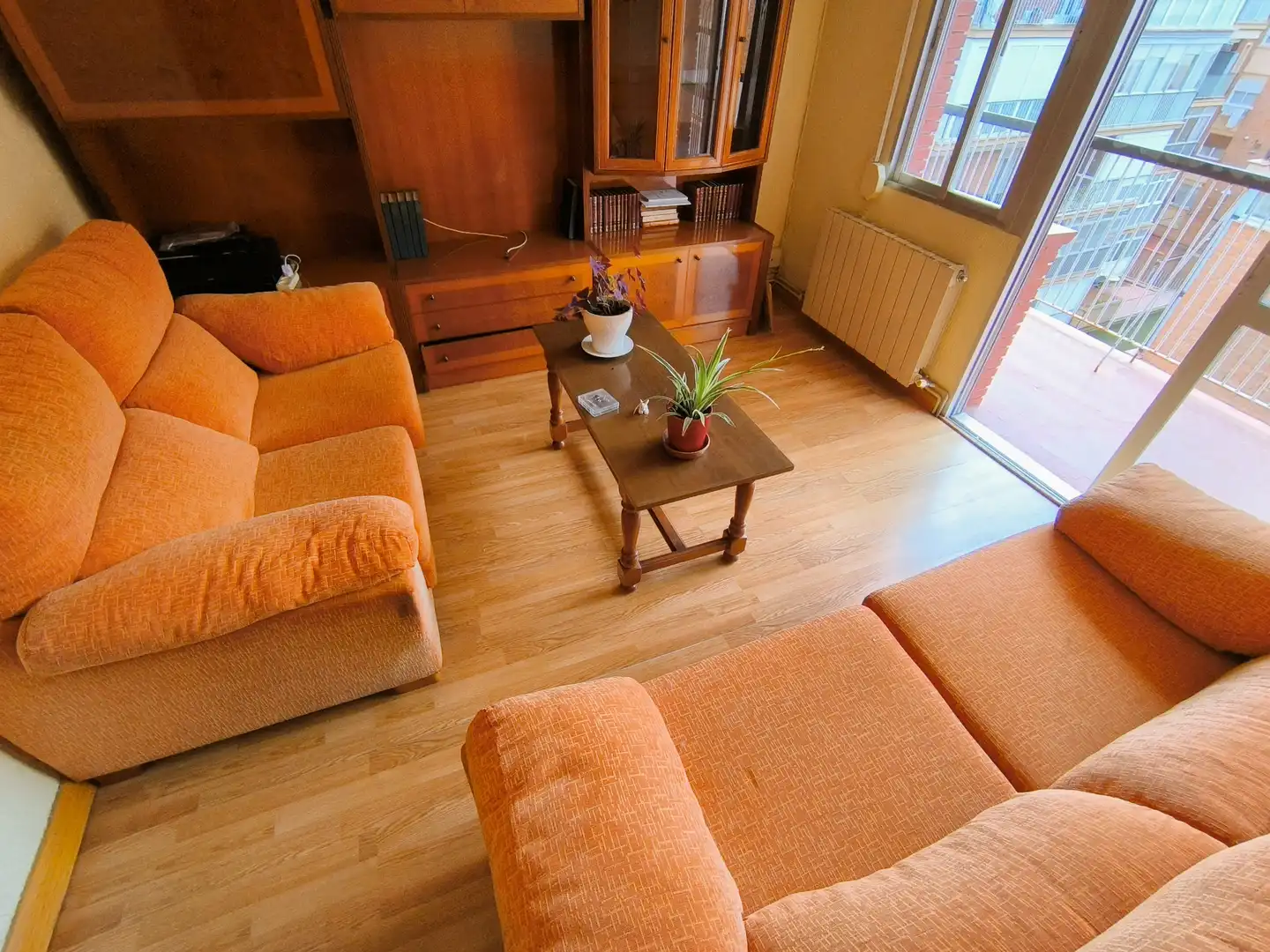 Living room of Flat for sale in Palencia  with Heating, Parquet flooring and Terrace