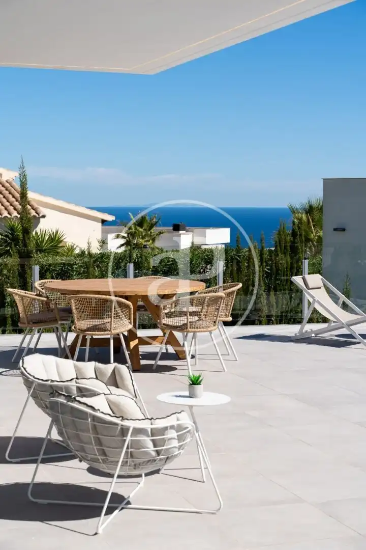 Terrasse von Wohnung zum Verkauf in Benitachell / El Poble Nou de Benitatxell mit Klimaanlage, Heizung und Privatgarten