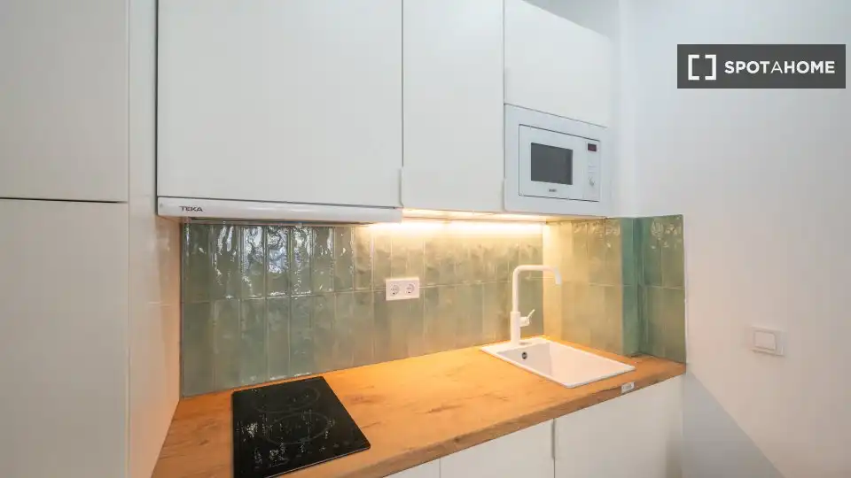 Kitchen of Study for share in Madrid  with Air Conditioner, Terrace and Furnished