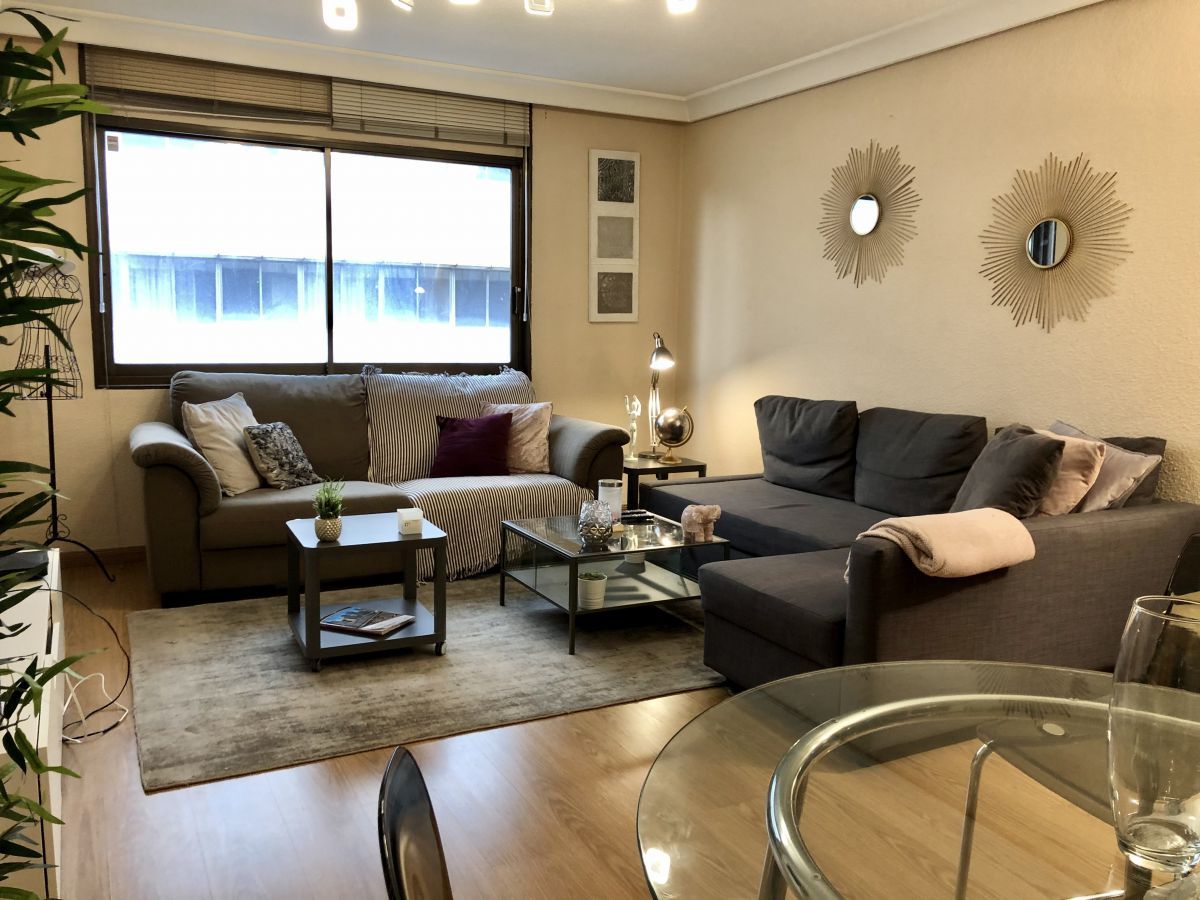 Living room of Flat to rent in  Madrid Capital  with Air Conditioner, Heating and Furnished