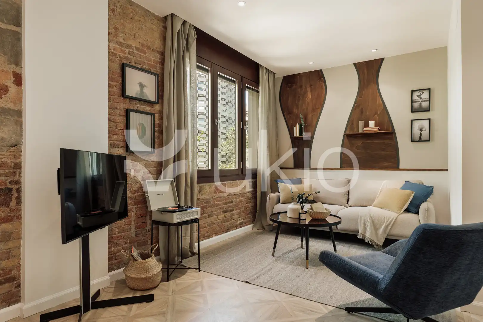 Sala d'estar de Apartament de lloguer en Barcelona amb Aire condicionat, Calefacció i Moblat