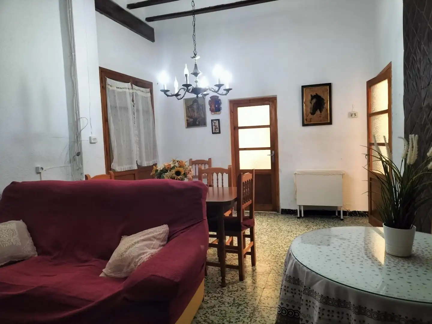 Sala de estar de Finca rústica en venta en Bicorp con Terraza