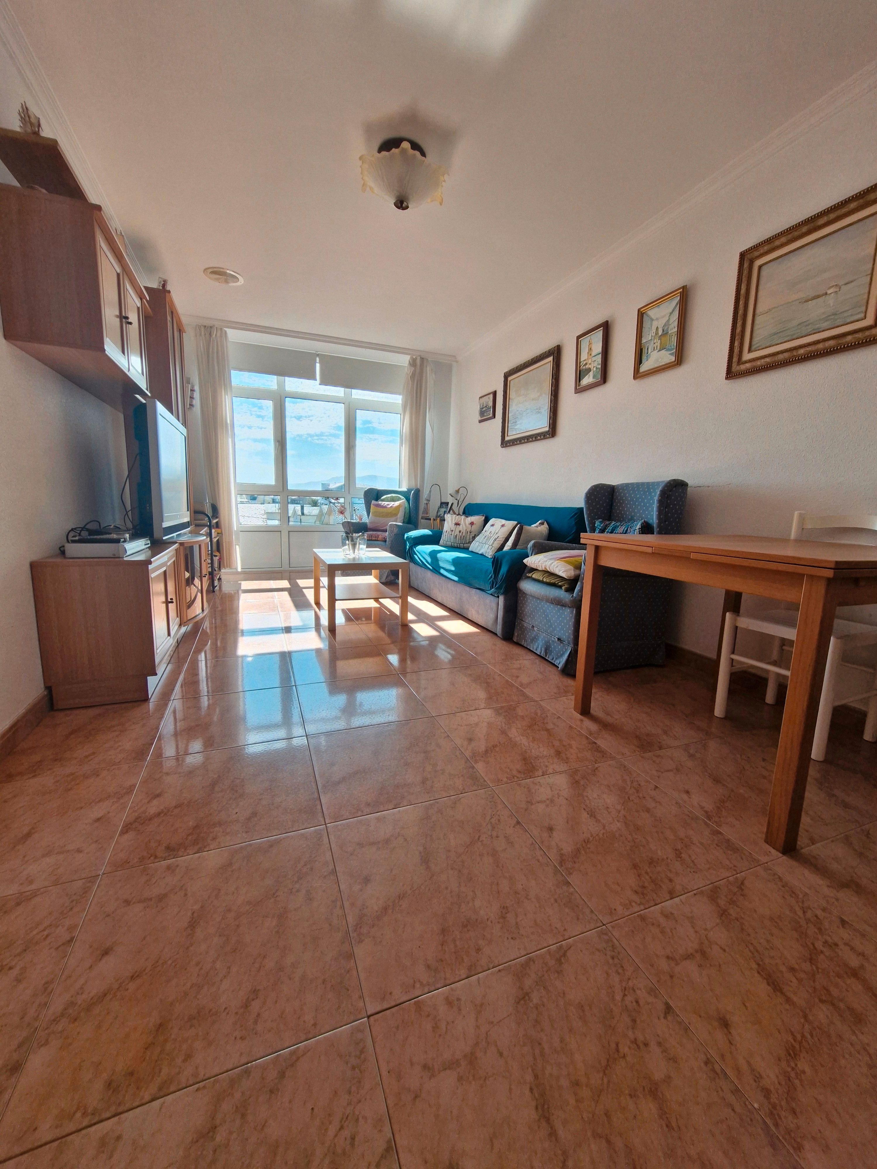 Living room of Flat for sale in Foz  with Heating, Storage room and Furnished