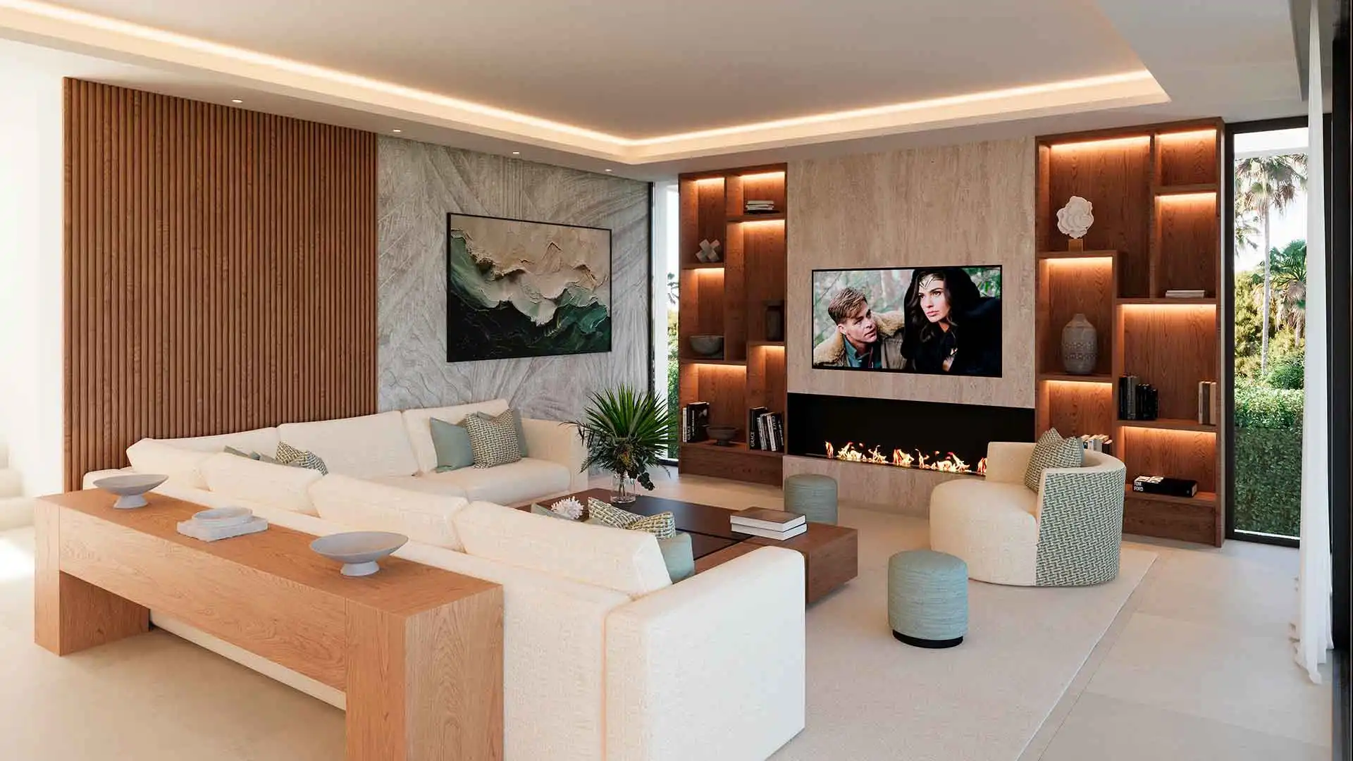 Living room of Houses for sale in Marbella  with Air Conditioner, Heating and Terrace