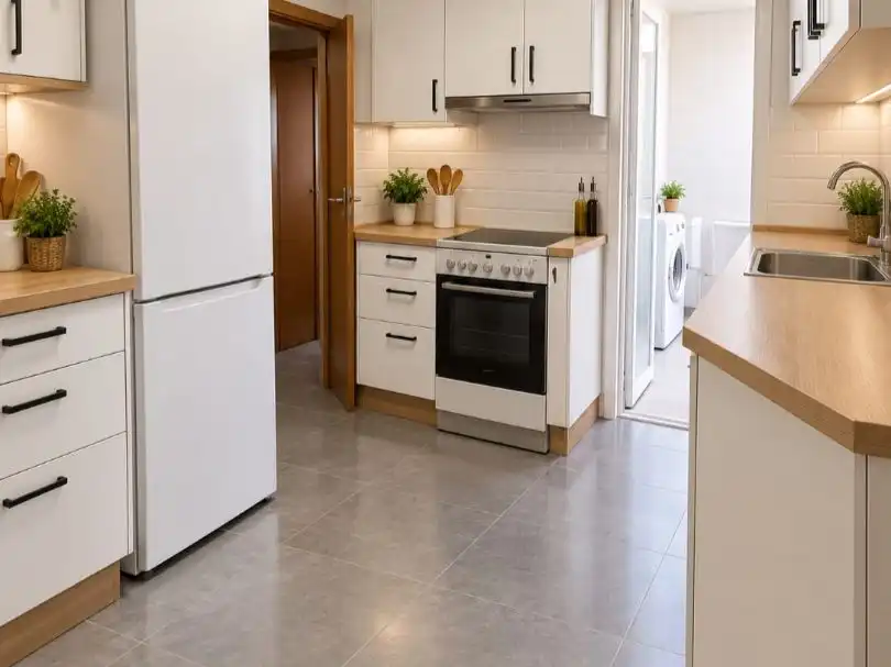 Kitchen of Flat for sale in  Madrid Capital  with Air Conditioner and Terrace