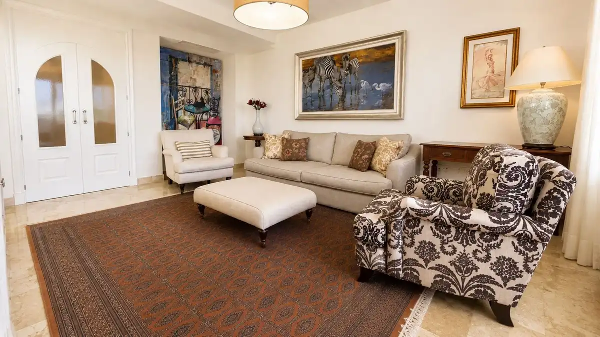 Living room of Detached homes for sale in La Alcaidesa  with Air Conditioner, Private garden and Terrace