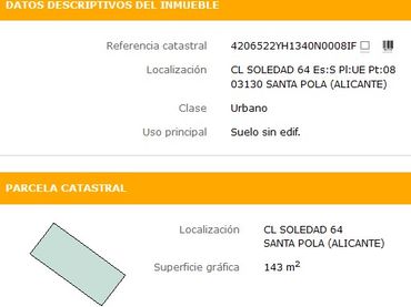 Terreno residencial en venta en Calle Soledad 64