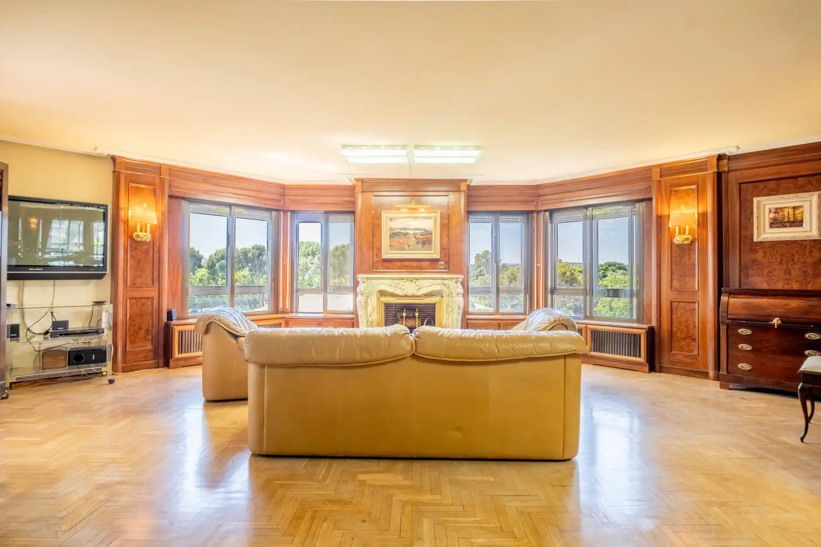 Wohnzimmer von Wohnung zum Verkauf in Zaragoza mit Klimaanlage, Heizung und Parkett
