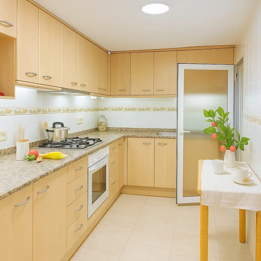 Küche von Wohnung zum Verkauf in Barcelona mit Heizung, Parkett und Möbliert