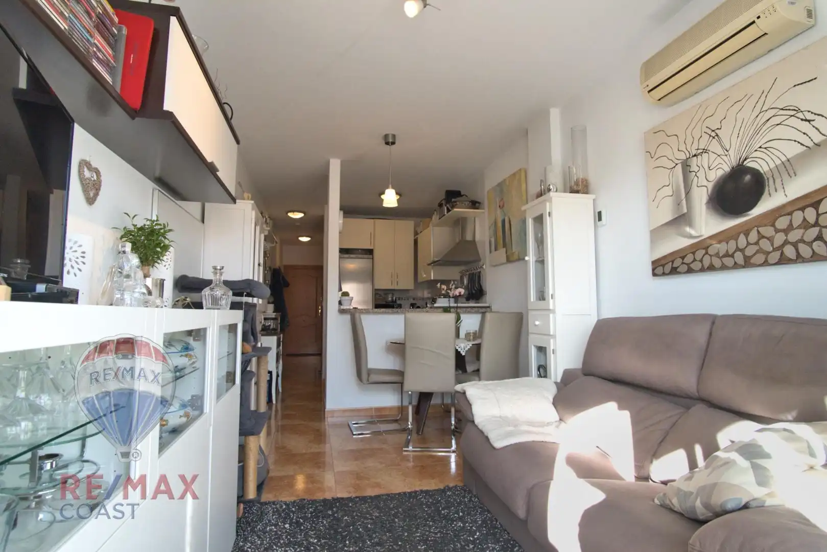 Sala de estar de Dúplex en venta en Algarrobo con Aire acondicionado, Terraza y Amueblado