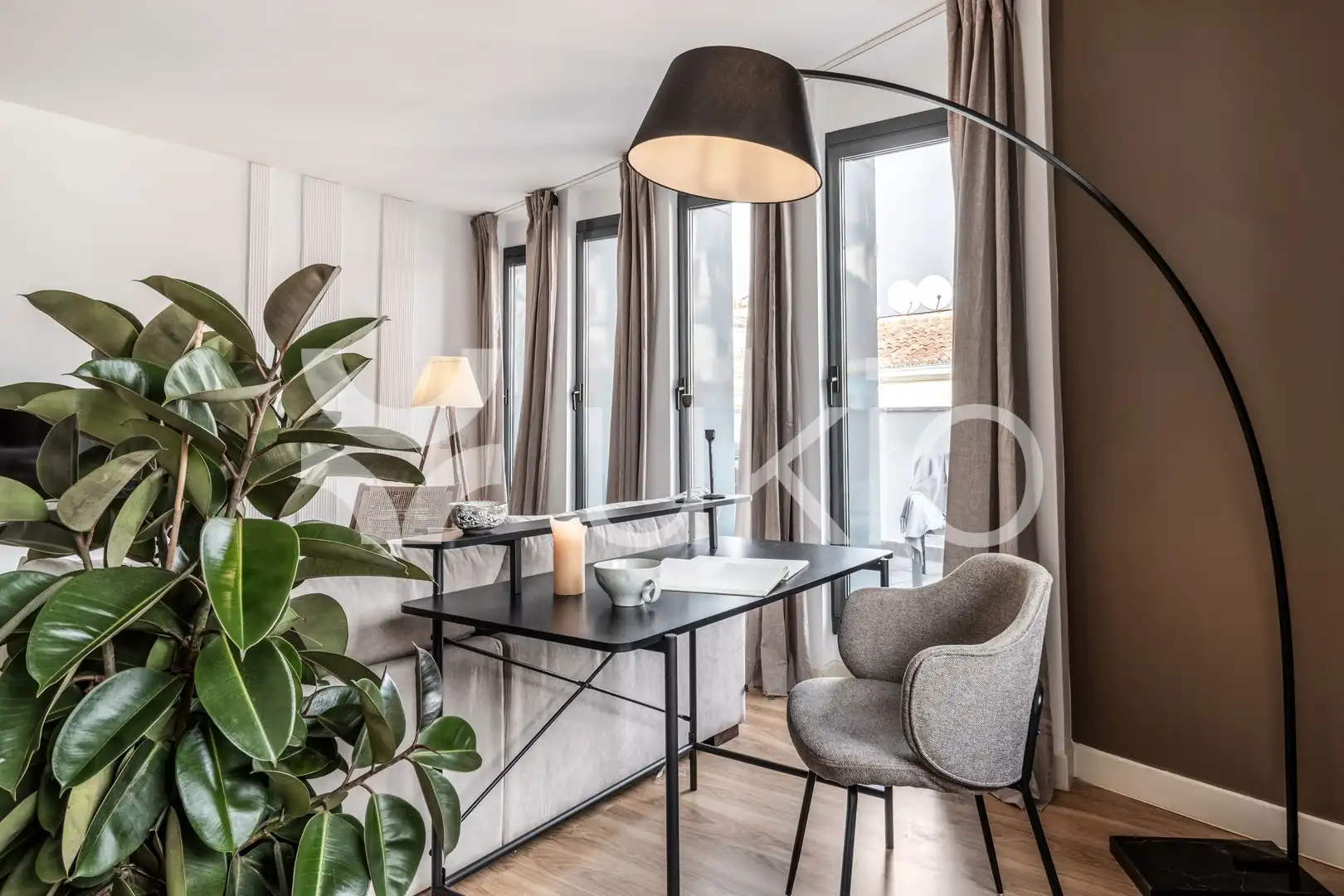 Wohnzimmer von Wohnung zur Miete in Madrid mit Klimaanlage, Heizung und Terrasse