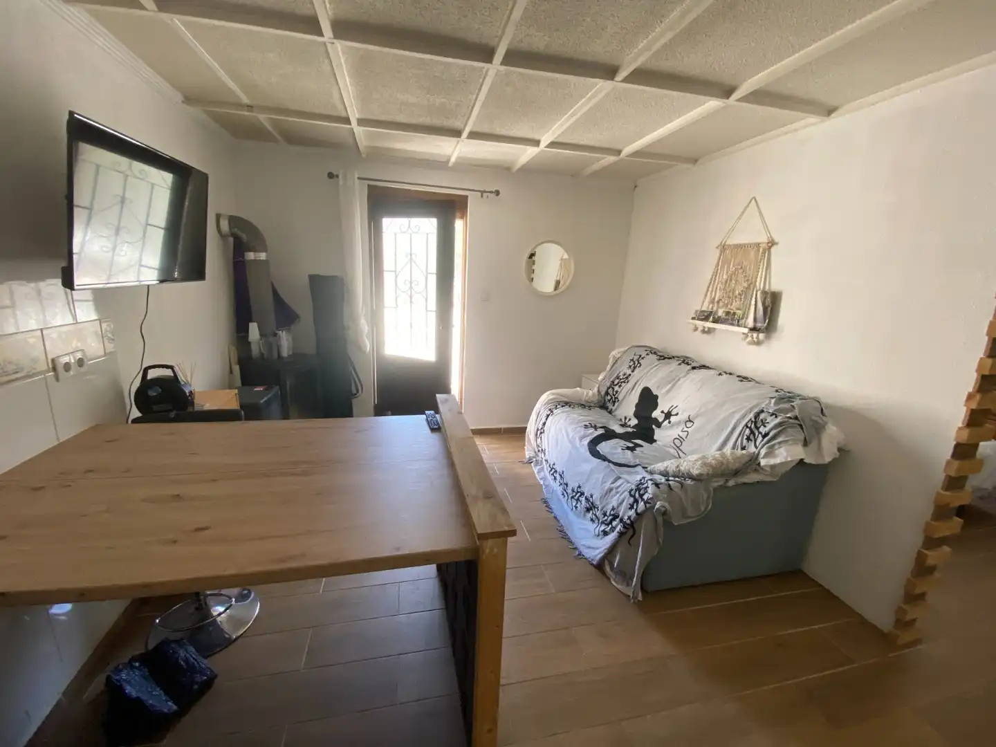 Sala de estar de Finca rústica en venta en Sax con Aire acondicionado, Calefacción y Jardín privado