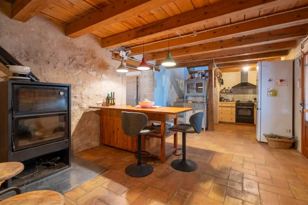 Cocina de Finca rústica en venta en Aldover con Jardín privado, Terraza y Amueblado