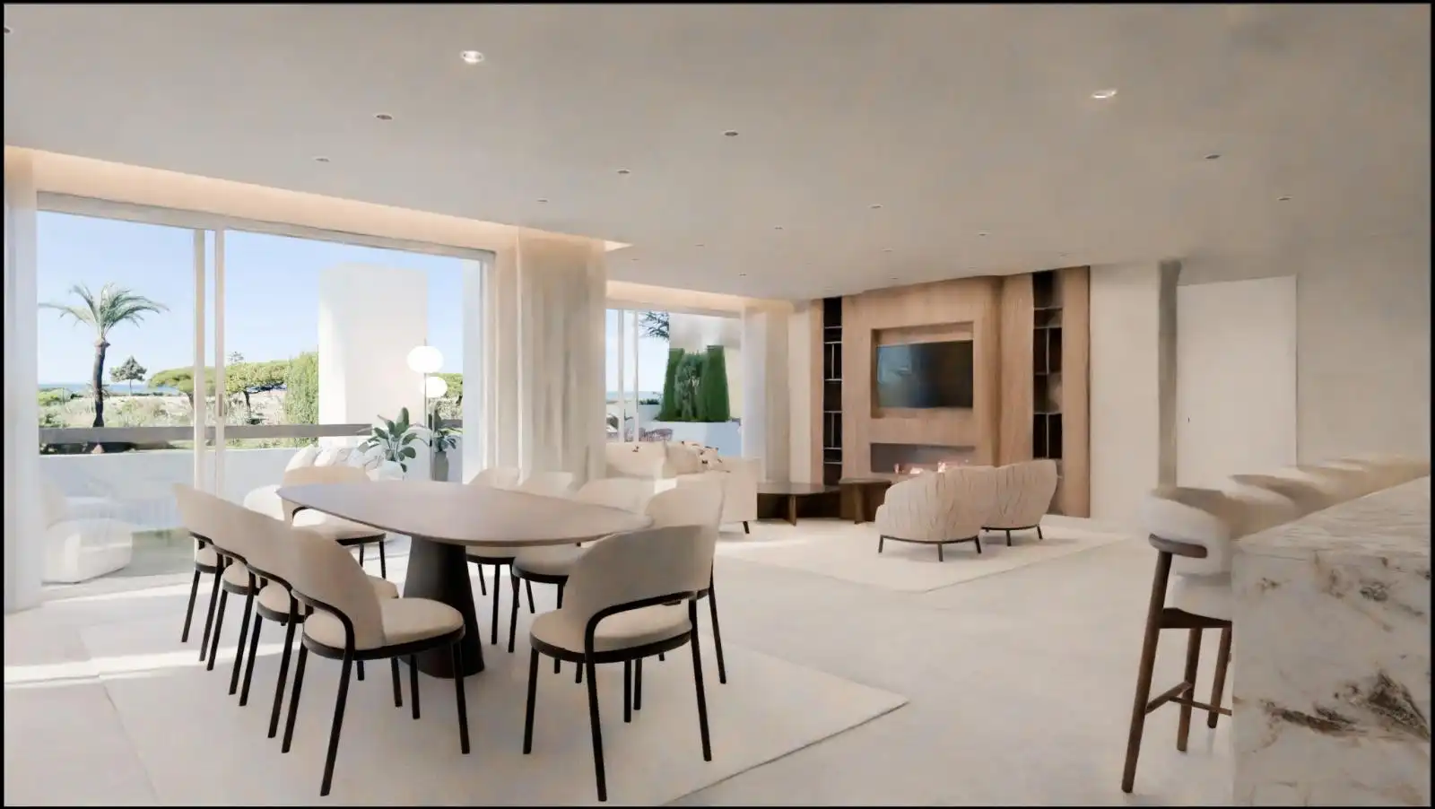 Sala d'estar de Apartament en venda en Marbella amb Aire condicionat, Terrassa i Piscina