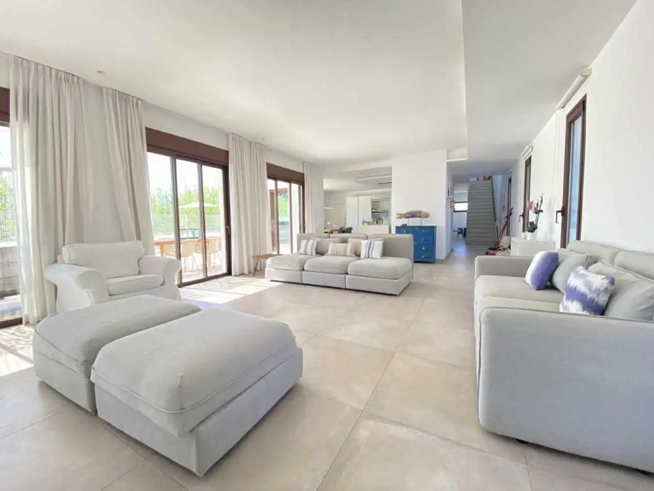 Sala de estar de Casa o chalet de alquiler en Santa Eulària des Riu con Aire acondicionado, Terraza y Piscina