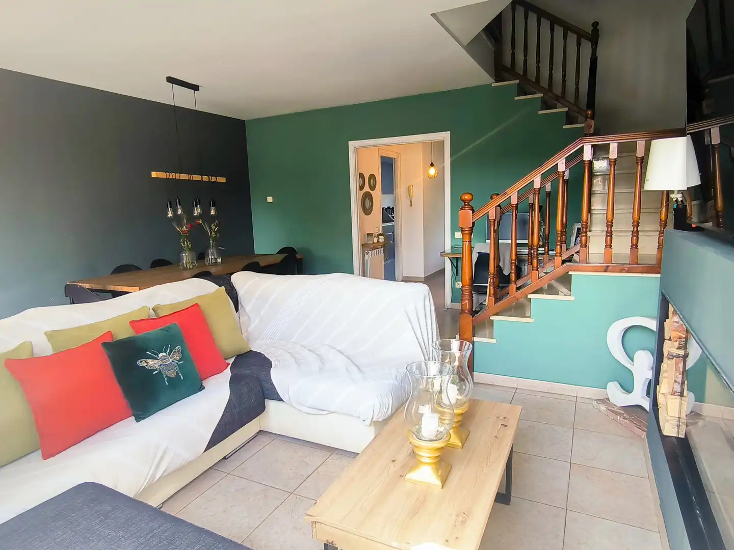 Sala de estar de Casa adosada en venta en Lliçà d'Amunt con Aire acondicionado, Calefacción y Jardín privado