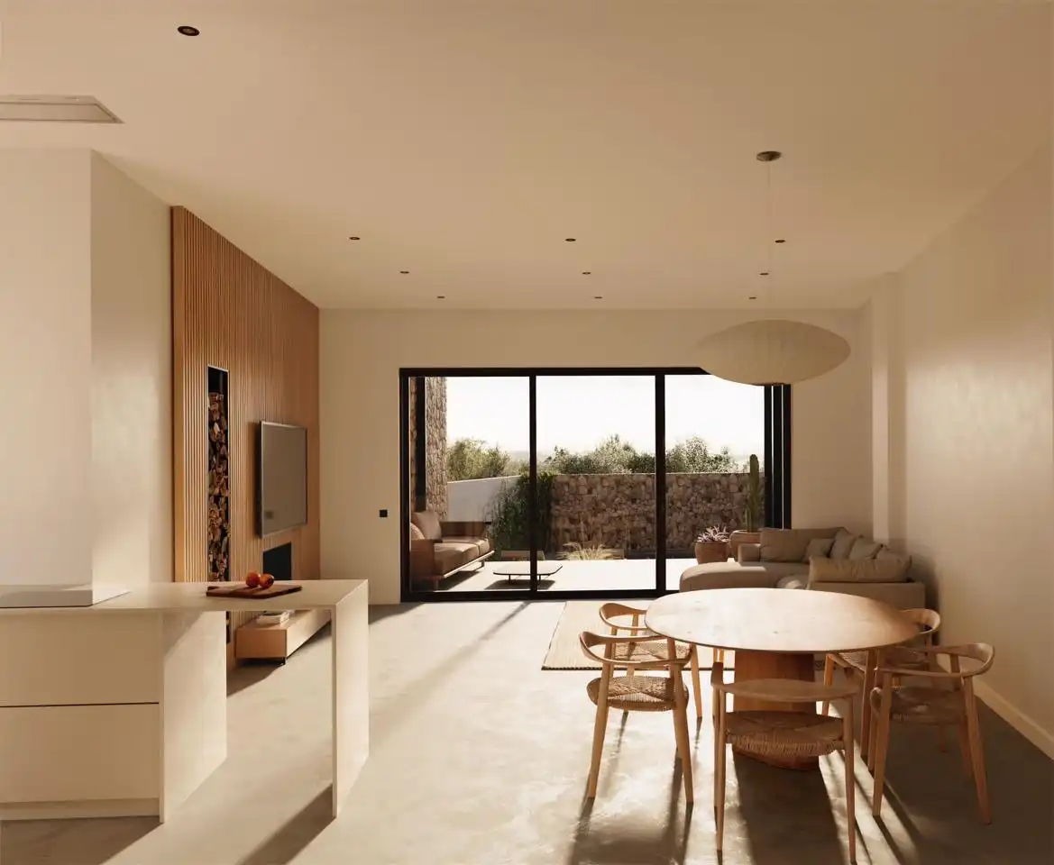 Sala de estar de Casa o chalet en venta en Maria de la Salut con Aire acondicionado, Jardín privado y Piscina