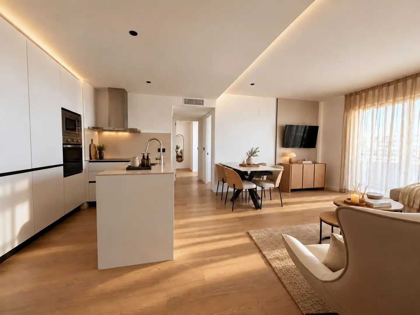Sala de estar de Apartamento de alquiler en Moncofa con Aire acondicionado, Terraza y Trastero