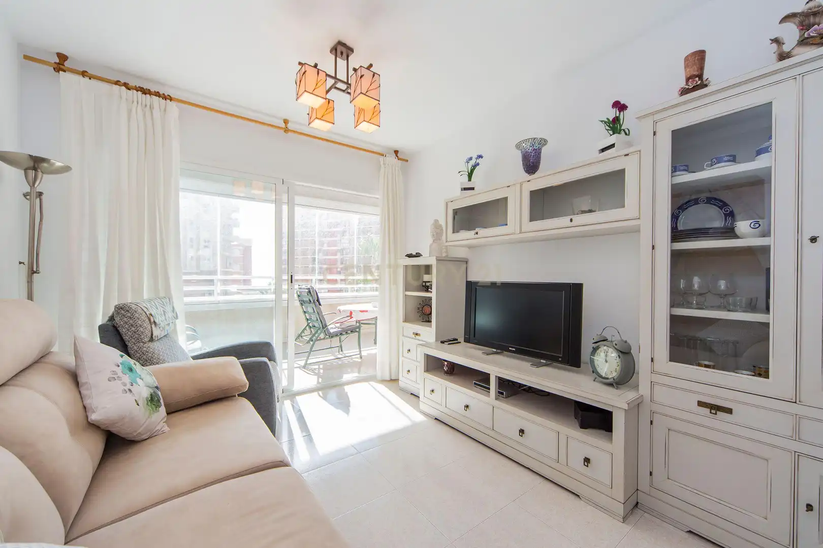 Wohnzimmer von Wohnung zur Miete in Calpe / Calp mit Klimaanlage, Möbliert und Waschmaschine