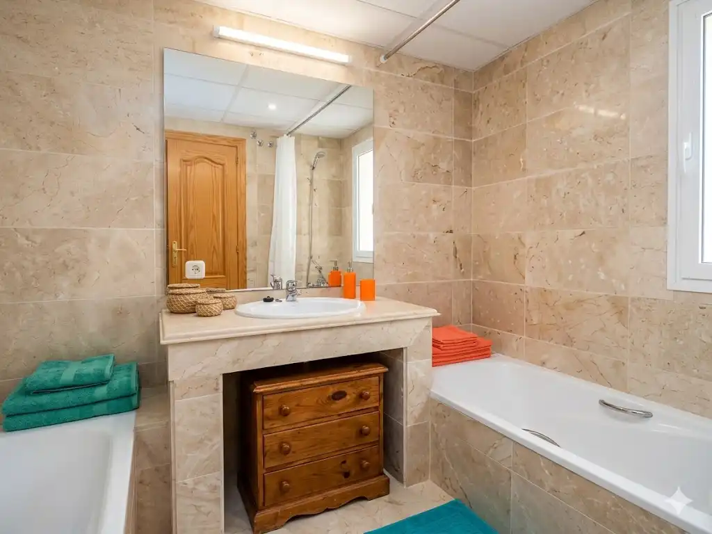 Baño de Apartamento en venta en Marbella con Aire acondicionado, Calefacción y Amueblado