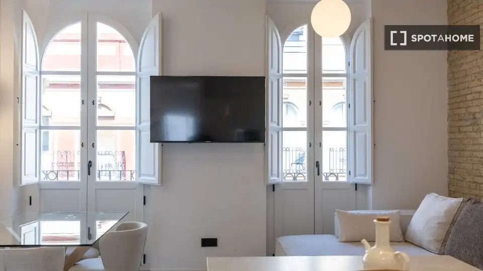 Sala de estar de Piso de alquiler en Valencia con Aire acondicionado, Calefacción y Amueblado