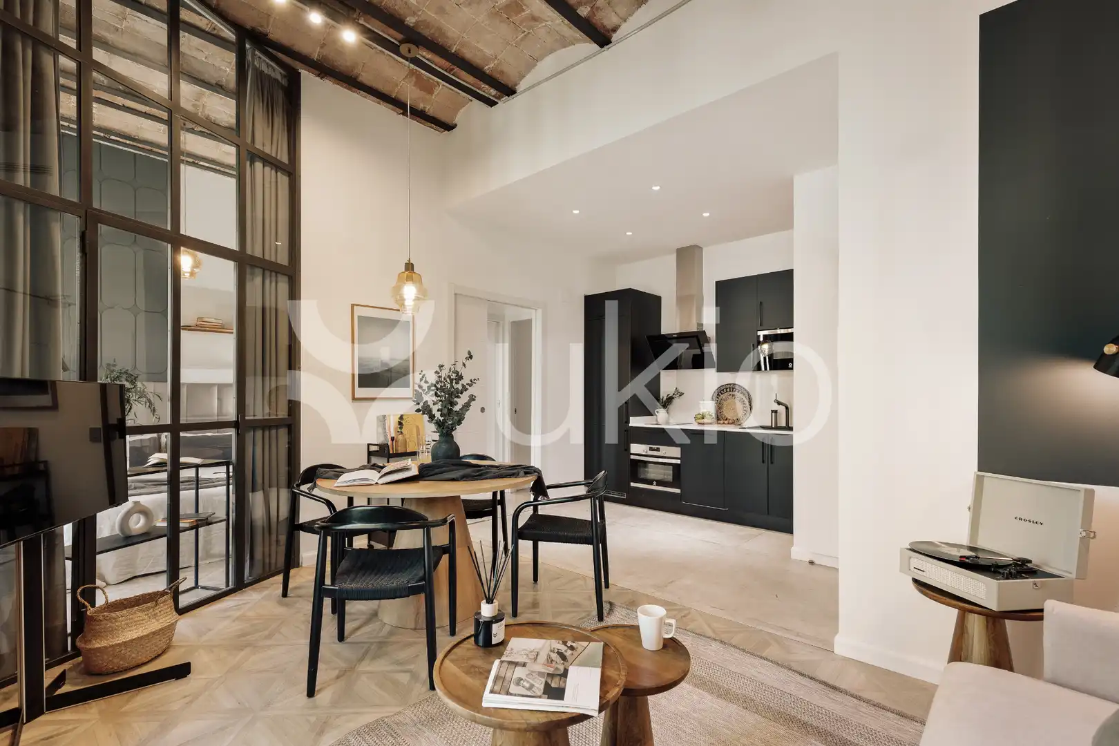 Sala d'estar de Apartament de lloguer en  Barcelona Capital amb Aire condicionat, Calefacció i Moblat