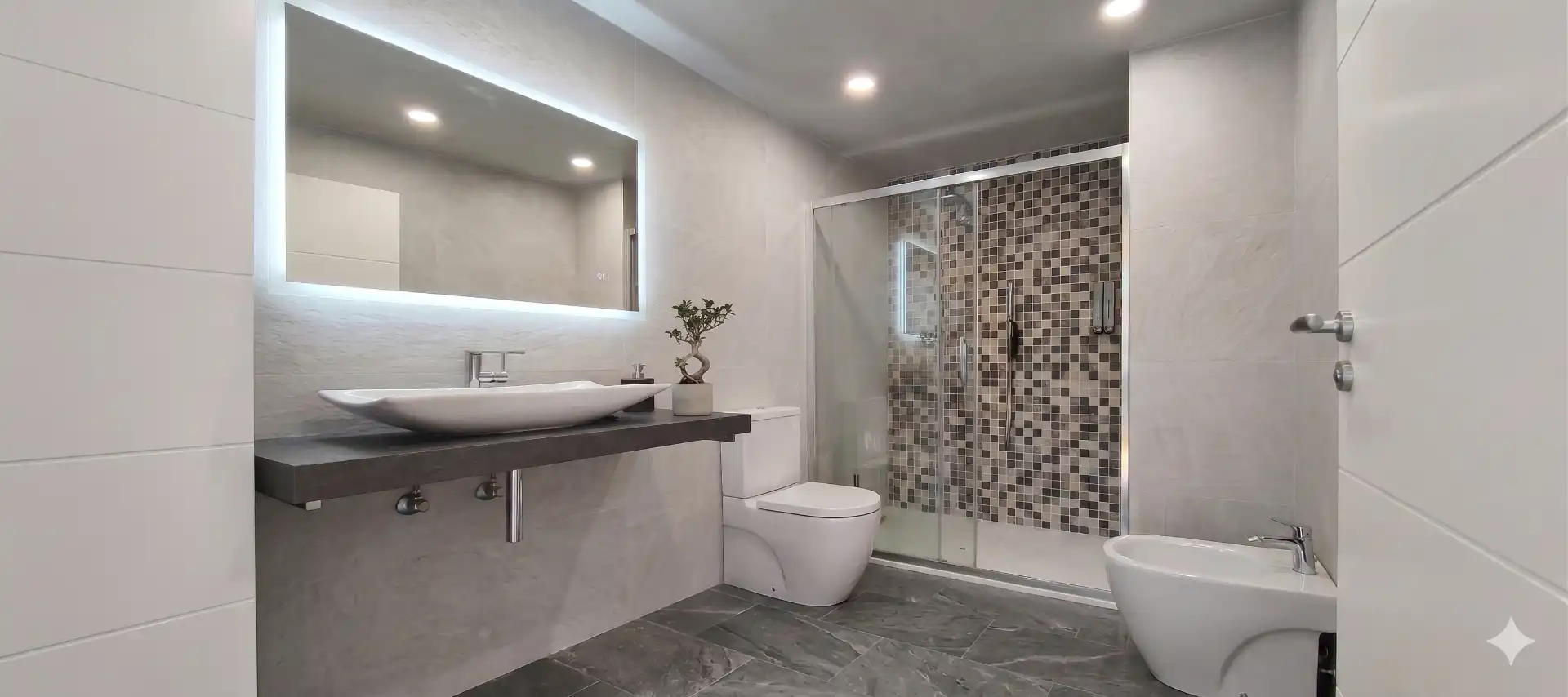 Badezimmer von Haus oder Chalet zum Verkauf in Sant Andreu de Llavaneres mit Klimaanlage, Heizung und Privatgarten