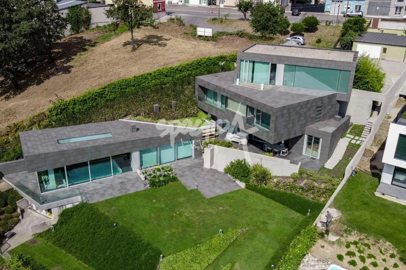 Vista exterior de Casa o chalet en venta en Sarria con Aire acondicionado, Jardín privado y Terraza