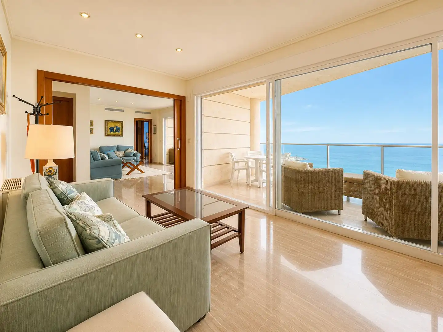 Sala de estar de Apartamento en venta en Calpe / Calp con Aire acondicionado, Calefacción y Jardín privado