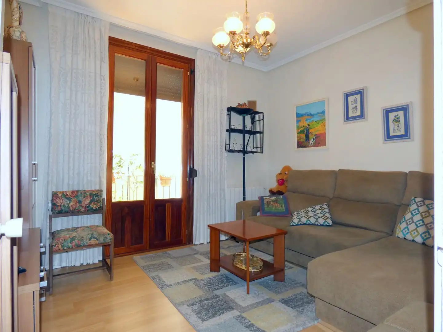 Sala de estar de Piso en venta en Bilbao  con Calefacción, Parquet y Terraza