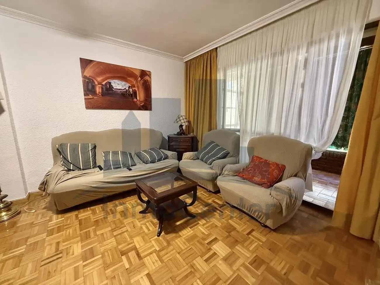 Wohnzimmer von Wohnung zur Miete in Badajoz mit Heizung, Parkett und Terrasse