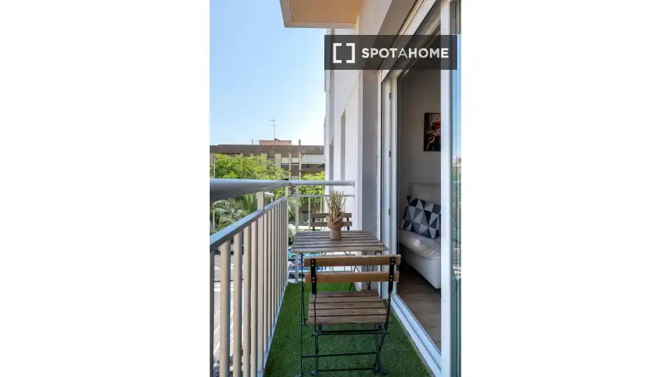 Balcony of Study for share in Elche / Elx  with Air Conditioner, Terrace and Furnished