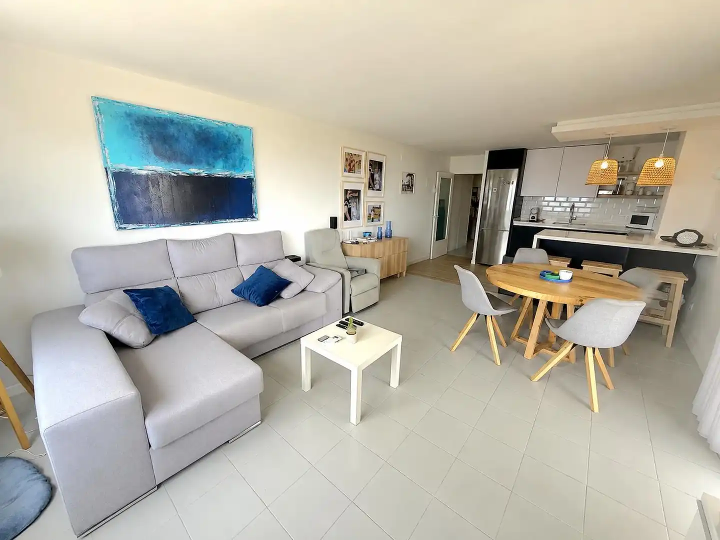 Wohnzimmer von Wohnungen zum Verkauf in Calafell mit Klimaanlage, Heizung und Privatgarten