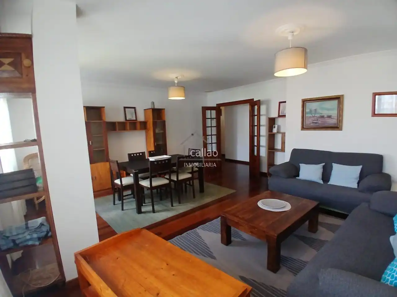 Living room of Flat for rent in Ferrol  with Heating, Parquet flooring and Furnished