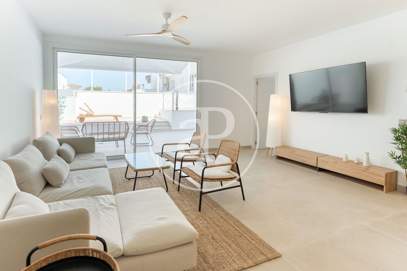 Living room of Flat for sale in Ses Salines  with Air Conditioner, Heating and Terrace