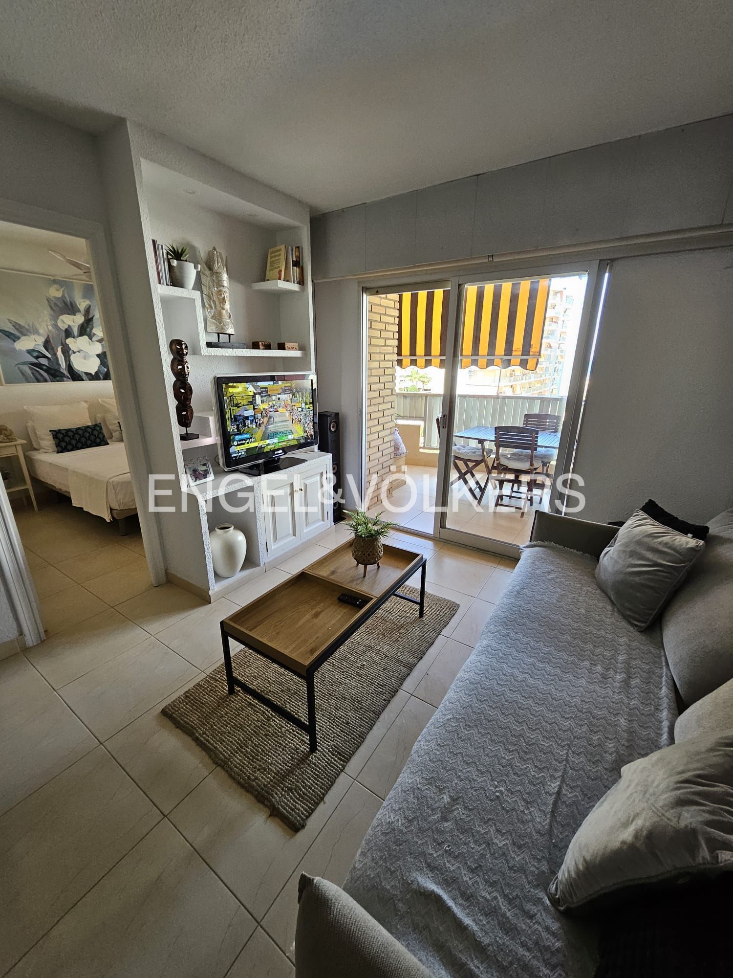 Wohnzimmer von Wohnung zur Miete in Gandia mit Klimaanlage, Heizung und Terrasse