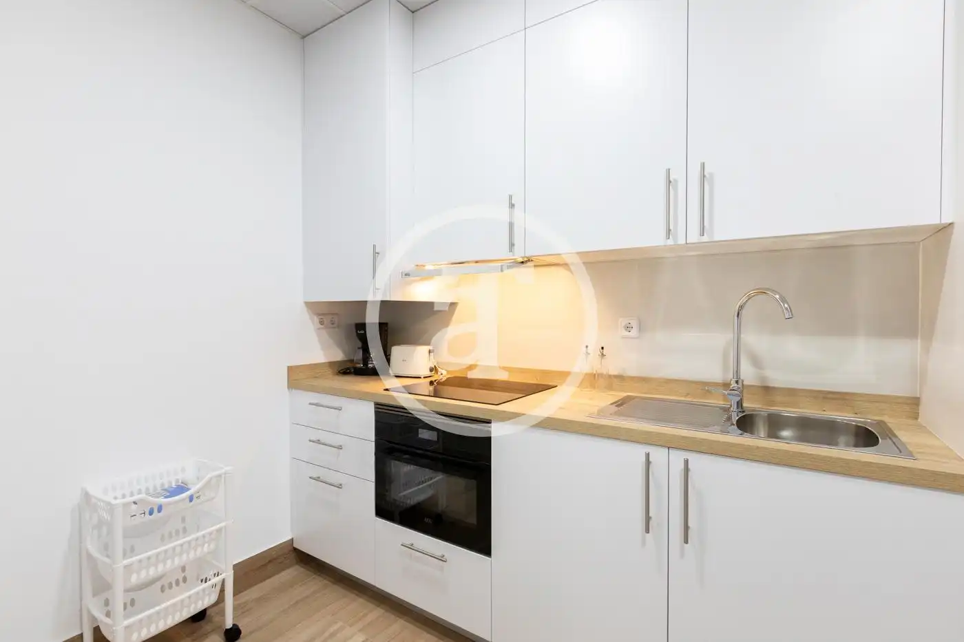 Cocina de Estudio de alquiler en Madrid con Calefacción, Amueblado y Horno