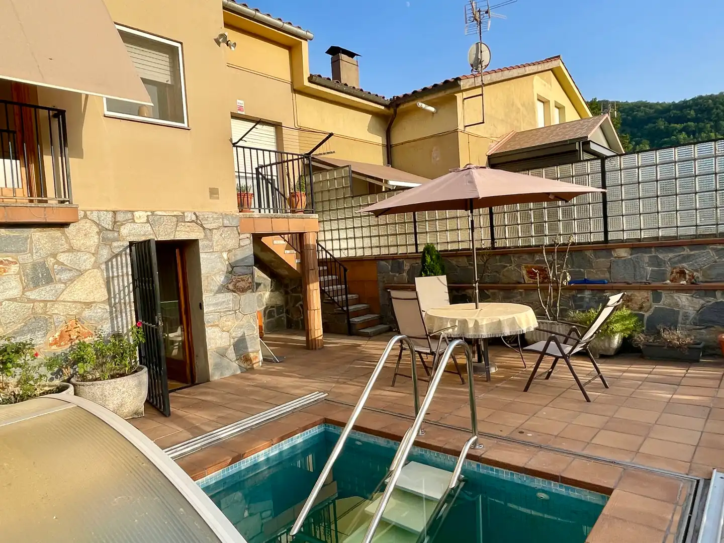 Terraza de Casa o chalet en venta en Sant Pau de Segúries con Aire acondicionado, Jardín privado y Terraza