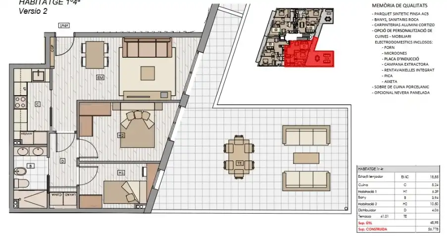 Piso en venta en Badalona con Aire acondicionado, Calefacción y Parquet